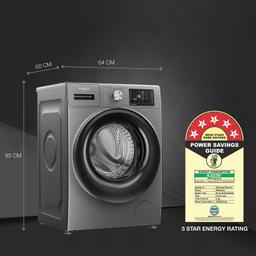 Whirlpool 8 Kg Ozone Technology Inverter Fully Automatic Front Load Washing Machine with In-Built Heater (XO8014BYM52E, Midnight Grey, 100+ Tough Stains, 1400 RPM, 2024 Model)