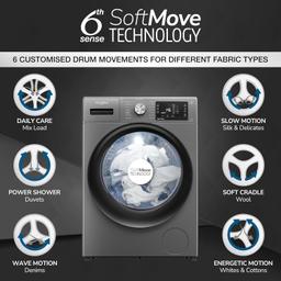 Whirlpool 8 Kg Ozone Technology Inverter Fully Automatic Front Load Washing Machine with In-Built Heater (XO8014BYM52E, Midnight Grey, 100+ Tough Stains, 1400 RPM, 2024 Model)