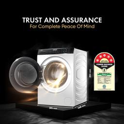 Haier 8 kg 5 Star Powered by AI-DBT with PuriSteam, 525mm Super Drum Fully Automatic Front Load Washing Machine