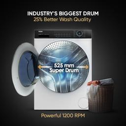Haier 8 kg 5 Star Powered by AI-DBT with PuriSteam, 525mm Super Drum Fully Automatic Front Load Washing Machine