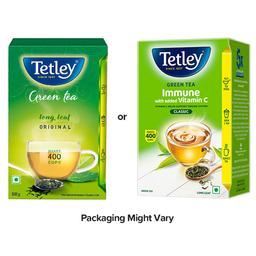 Tetley Green Tea Immune With Added Vitamin C, Classic Green Tea, Makes 400 Cups, Long Leaf Tea, 5X Antioxidants As An Apple - 500 Gm