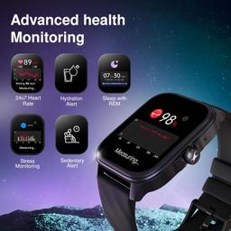 Fastrack New Astor Fs1 Pro Smartwatch|Large Super Amoled Display(1.97") Aod|Nextgen Chipset Lag Free&Fast Experience|Functional Crown|Singlesync Bt Calling|100+ Sports Modes&Watchfaces|Ip68,Black
