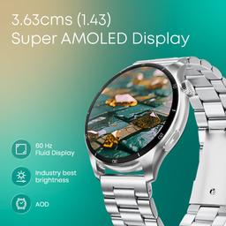 Fastrack Dezire FX1 PRO Fashion Smartwatch with 1.43" AMOLED Display with 466 * 466 Pixel Resolution|SingleSync BT Calling|AI Voice Assistant|100+ Sports Modes and Watchfaces|Upto 5 Day Battery|IP68