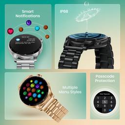 Fastrack Dezire FX1 PRO Fashion Smartwatch with 1.43" AMOLED Display with 466 * 466 Pixel Resolution|SingleSync BT Calling|AI Voice Assistant|100+ Sports Modes and Watchfaces|Upto 5 Day Battery|IP68