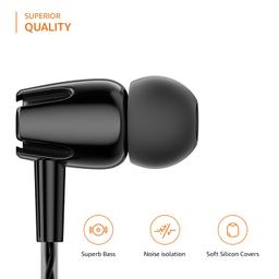 IVON- Wired  Stereo Earphones with in-Line Mic, Dual Drivers, Powerful Bass