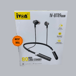 Ivon Neckband Wireless Bluetooth In Ear Built -in Mic, Super Sound Deep Bass Active Noise(IV - BT89)