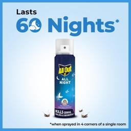 All Out All Night Mosquito And Fly Spray (30Ml, Blue),