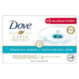 Dove Care & Protect Moisturising Cream Beauty Bathing Bar, 100g (Buy 3 & Get 1 Free)