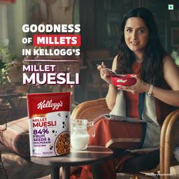 Kellogg's Millet Muesli with 84% Fruit, Seed & Multigrain 1000g | High in Fibre | Multigrain Breakfast Cereal  Buy 1 Get 1 Free