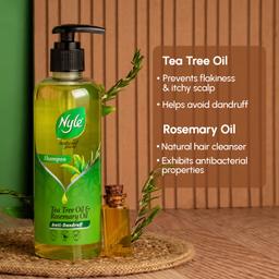 Nyle Natural & Pure Anti Dandruff Shampoo, With Goodness Of Tea Tree Oil & Rosemary Oil, For Men & Women, No Paraben And No Sulphate, 300ml