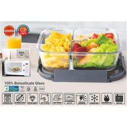 Signoraware Slim Lunch Box Microwave Safe Office Three Compartment Lunch Box Set | Borosilicate Glass | Safety Lock Airtight Tiffin Containers (1000ml | Transparent)