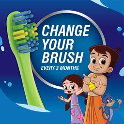 Oral B Kids Chhota Bheem Manual Toothbrush, Extra Soft Bristles, Easy To Hold Handle Pack Of 3 (Age 2+), Multicolour