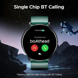 boAt Lunar Orb w/ 1.45" (3.6 cm) AMOLED Display, BT Calling, DIY Watch Face Studio, Coins, Crest App Health Ecosystem, Live Cricket & Football Scores, IP67, Smart Watch for Men & Women(Pastel Green)