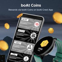 boAt Lunar Orb w/ 1.45" (3.6 cm) AMOLED Display, BT Calling, DIY Watch Face Studio, Coins, Crest App Health Ecosystem, Live Cricket & Football Scores, IP67, Smart Watch for Men & Women(Pastel Green)