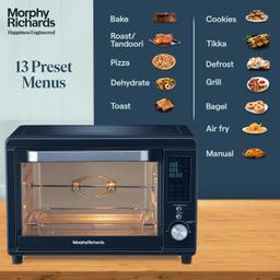 Morphy Richards Digital Otg Oven For Kitchen|29 Litre Oven Toaster Griller W/ 13 Preset Menu|Rotisserie,Convection W/In-Built Air-Fryer & Dehydrator Function|2-Yr Warranty By Brand|Deep Blue-2000 W