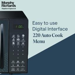 Morphy Richards Air 23Cgad Convection Microwave Oven for Kitchen, with in-Built Air Fryer & Dehydrator|23 Litre with 220 Autocook Menu,Black