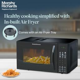Morphy Richards Air 23Cgad Convection Microwave Oven for Kitchen, with in-Built Air Fryer & Dehydrator|23 Litre with 220 Autocook Menu,Black