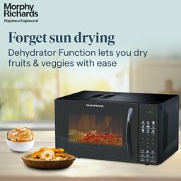 Morphy Richards Air 23Cgad Convection Microwave Oven for Kitchen, with in-Built Air Fryer & Dehydrator|23 Litre with 220 Autocook Menu,Black