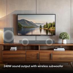 PHILIPS TAB5309 Soundbar: 2.1 CH, 240W Soundbar Wireless Subwoofer, Dolby & DTS 3D Virtual, Deep Bass, BT 5.4 LE Audio Support