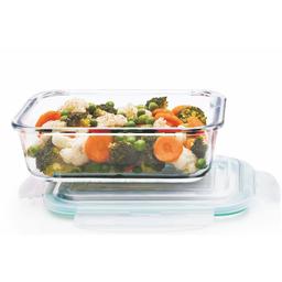 Signoraware Lock `N` Store Glass Container Rectangular 1500ml & 640ml (Pack of 2)