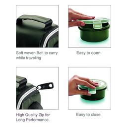 CELLO Max Fresh Click Polypropylene Lunch Box Set, 300ml, 4-Pieces, Green