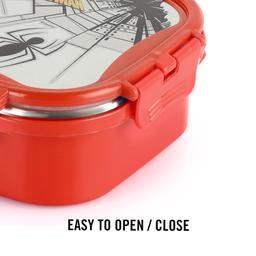 CELLO Thermo Click Toons Medium | 100% Food Grade | Leak Proof & Break Resistant | 2 Containers Lunch Box, 915 ml, Red