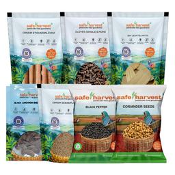 SH Coriander Seeds - 200 gms + SH Bay Leaf -30 gms + SH Cloves - 30 gms + SH Cassia Sticks/Dalchini - 50 gms + SH Black Pepper - 100 gms + SH Black Elaichi - 30 gms + SH Ajwain - 100 gms [Bengaluru Only]