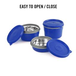 CELLO Max Fresh Micro Insulated Lunch Box | Stainless Steel Inner | 3 Container with Leather Carry Pouch | Lunch Pack for Office & School, College Use | 3 Units
