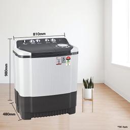 LG 7 Kg 5 Star Wind Jet Dry Semi-Automatic Top Loading Washing Machine (P7020NGAZ, Dark Gray, Rat Away Feature)