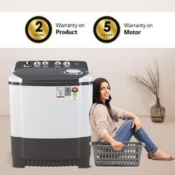 LG 7 Kg 5 Star Wind Jet Dry Semi-Automatic Top Loading Washing Machine (P7020NGAZ, Dark Gray, Rat Away Feature)