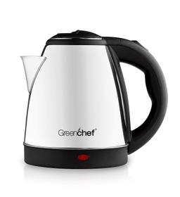 GREENCHEF Automatic Stainless Steel Electric Kettle (Silver Black,1.5L),600 Watts,1.5 Liter