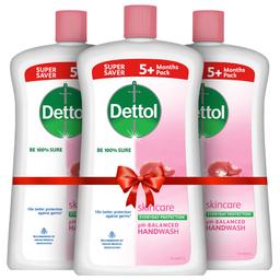 Dettol Liquid Handwash Bottle - Skincare Hand Wash- 900ml (Pack of 3) | pH Balanced | 10x Better Germ Protection