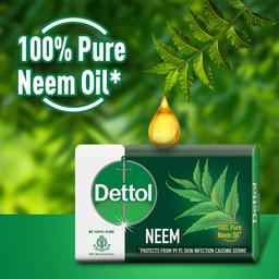 Dettol Neem Bathing Soap Bar With Pure Neem Oil, 75G (Buy 3 Get 1 Free), Combo Offer On Bath Soap