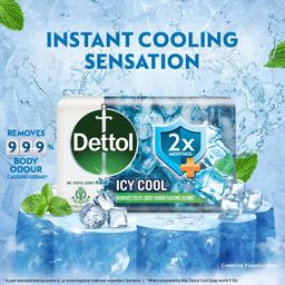 Dettol Icy Cool Bathing Soap Bar With 2x Menthol (750gm), 150gm - Pack of 5