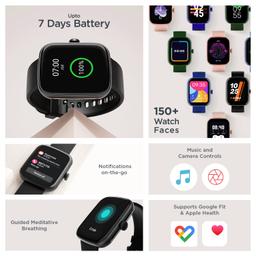 boAt Wave Style Smart Watch w/ 1.69" (4.2 cm) Square HD Display, DIY Watch Face Studio, Coins,HR & SpO2 Monitoring,7 Days Battery Life, Crest App Health Ecosystem, Multiple Sports Modes(Active Black)