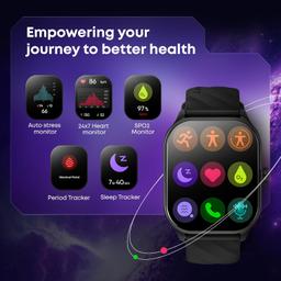 Fastrack Limitless Fs2 Pro Smartwatch|1.96" Super Amoled Arched Display with Functional Crown&Resolution of 410X502|Singlesync Bt Calling|Nitrofast Charging|110+ Sports Modes|200+ Watchfaces,Black
