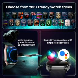 Fastrack Limitless Fs2 Pro Smartwatch|1.96" Super Amoled Arched Display with Functional Crown&Resolution of 410X502|Singlesync Bt Calling|Nitrofast Charging|110+ Sports Modes|200+ Watchfaces,Black