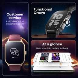 Fastrack Limitless Fs2 Pro Smartwatch|1.96" Super Amoled Arched Display with Functional Crown&Resolution of 410X502|Singlesync Bt Calling|Nitrofast Charging|110+ Sports Modes|200+ Watchfaces,Black