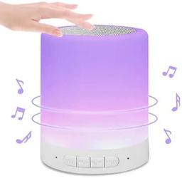 LED Bluetooth Speaker Wireless Portable Bluetooth Speaker with Colour Control Smart Touch LED Mood Lamp, SD Card Slot/AUX Input, Microphone for Android/iOS/Laptop/Desktop.