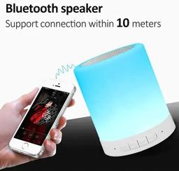 LED Bluetooth Speaker Wireless Portable Bluetooth Speaker with Colour Control Smart Touch LED Mood Lamp, SD Card Slot/AUX Input, Microphone for Android/iOS/Laptop/Desktop.