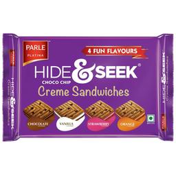 Hide & Seek Choco Chip Creme Chocolate Sandwich Biscuits, 400 Gm Pouch