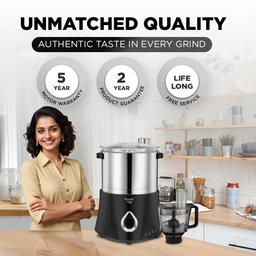 Preethi Stainless Steel Astra Expert Table Top Wet Grinder With Food Processor, 2 Liter