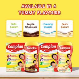 Complan Nutrition Drink Powder for Children, Kesar Badam Flavour, 500 g Carton | Nutrition drink for kids with protein & 34 vital nutrients