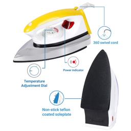 N-Duraa Electric Dry Iron LIGHTWEIGHT AUTOMATIC 750 W Dry Iron  (Yellow)