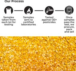 safe harvest Toor/Arhar Dal (Split) (Pesticide Free) (500 g)