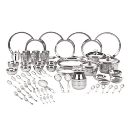 EX- High-Quality Heavy Gauge Stainless Steel  Dinner Set of 65 Pcs (6 people) + Card