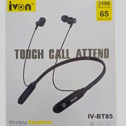 IVON Metal in-Ear Earbuds Wireless Neckband with Quick Charge Technology Version 5.3 (IV - BT90)