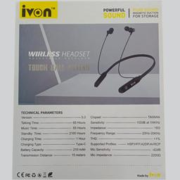 IVON Metal in-Ear Earbuds Wireless Neckband with Quick Charge Technology Version 5.3 (IV - BT90)