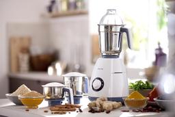 Philips Viva Collection HL7701/00 Mixer Grinder, 750 Watts, 4 Jars (Elegant Lavender and White)