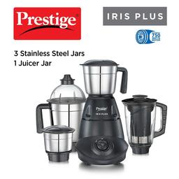 Prestige Iris Plus 750 W Mixer Grinder With 4 Jars (Black, 750 watts)